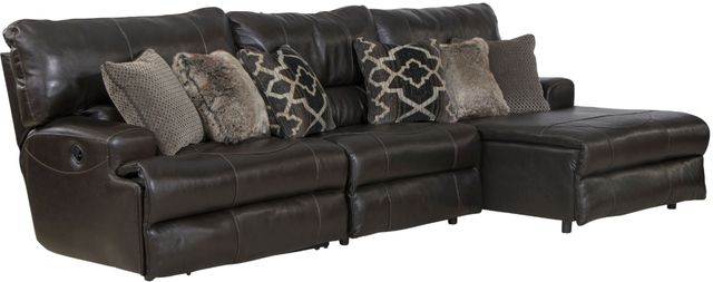 Catnapper® Como 3-Piece Chocolate Right Arm Facing Manual Reclining Sectional-0