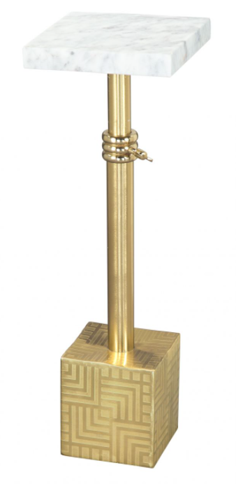 Zuo® Modern Josef  White Side Table with Gold Base -2