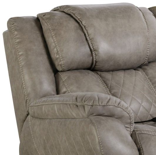 HomeStretch Daytona Gray Power Reclining Console Loveseat-1