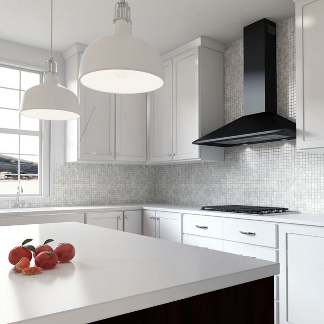 XO Fabriano Collection 30" Black Wall Mounted Range Hood -3