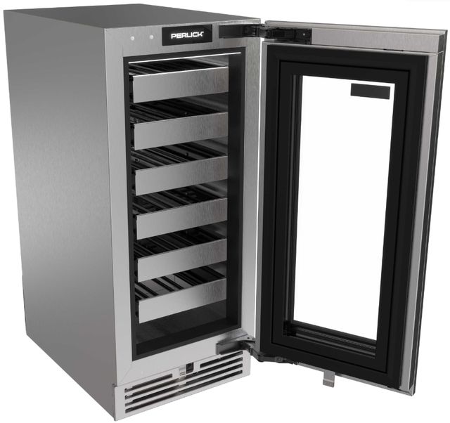 Perlick® G5 Luxe 15" 2.8 Cu. Ft. Panel Ready Glass Door Built-In Wine Cooler-1