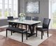 Crown Mark Tanner White Dining Table with Black Base-1