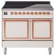 Ilve® Nostalgie II Noblesse 40'' Antique White Pro Style Induction Range with Copper Trim-0