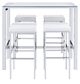 Elements International Lancy 5-Piece Chrome/White Bar Table and Stools Set-1