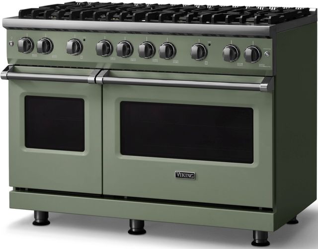 Viking® 5 Series 48" Eucalyptus Pro Style Gas (LP) Range with Polished Chrome Trim-2