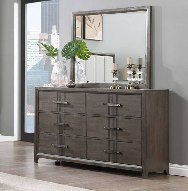 New Classic® Home Furnishings Landon Walnut Dresser and Mirror-1