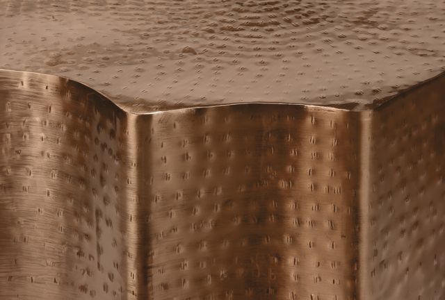 Monarch Specialties Inc. Antique Copper Iron Geometric End Table-2