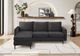 Monarch Specialties Inc. Black 85" Sofa Lounger and Reversible Chaise with Black Metal Legs-1