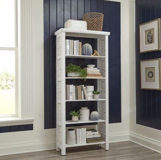 Liberty Furniture Trellis Lane Weathered White Accent Bookcase-1