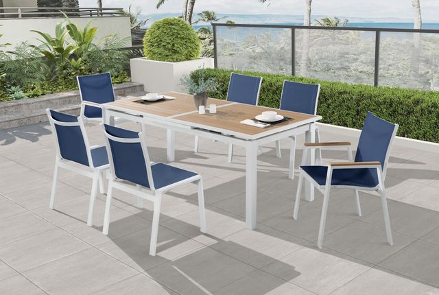 Meridian Furniture Nizuc 2-Piece Navy Outdoor Patio Mesh Dining Chairs-4