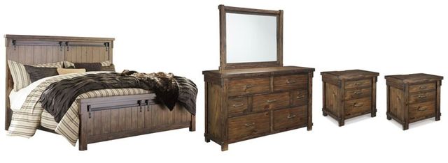 Signature Design by Ashley® Lakeleigh 5-Piece Brown King Panel Bed Set-0