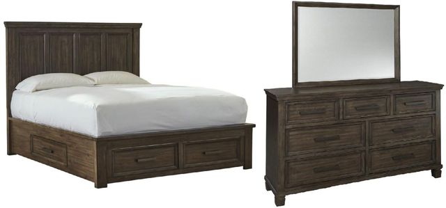 Signature Design by Ashley® Johurst 3-Piece Grayish Brown King Storage Panel Bed Set-0