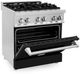 ZLINE 30" Stainless Steel Pro Style Dual Fuel Range with Black Matte Door-4