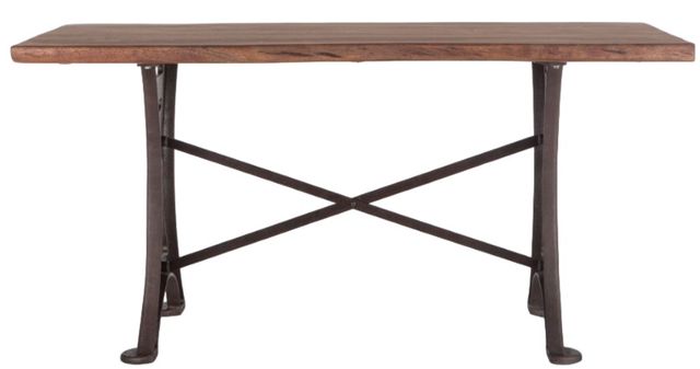 Home Trends & Design Organic Forge Antique Zinc/Raw Walnut Gathering Table-1