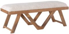 Powell® Byan Benicio Brown/Off-White Upholstered Bench