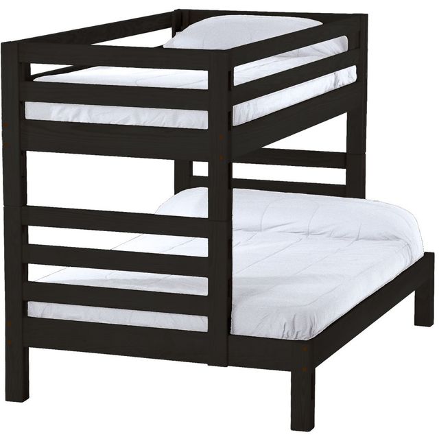 Crate Designs™ Furniture Espresso Twin/Full Ladder End Cutaway Bunk Bed-0