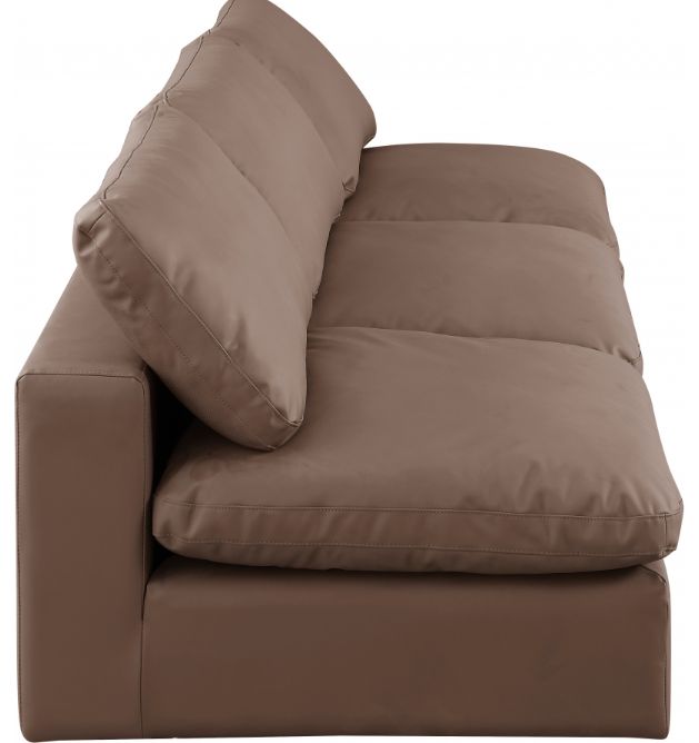Meridian Furniture Comfy 3-Piece Brown Vegan Leather Sofa-2