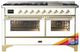 Ilve® Majestic III 60" Custom Pro Style Dual Fuel Natural Gas Range with Triple Glass Door and Brass Trim-0