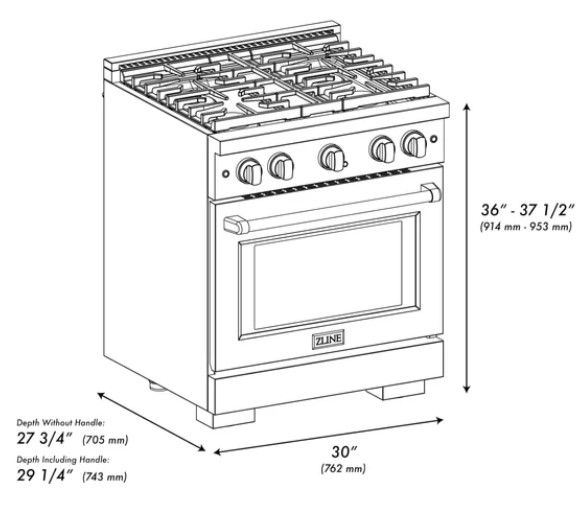 ZLINE Autograph Edition 30" Stainless Steel Pro Style Gas Range with White Matte Door-2