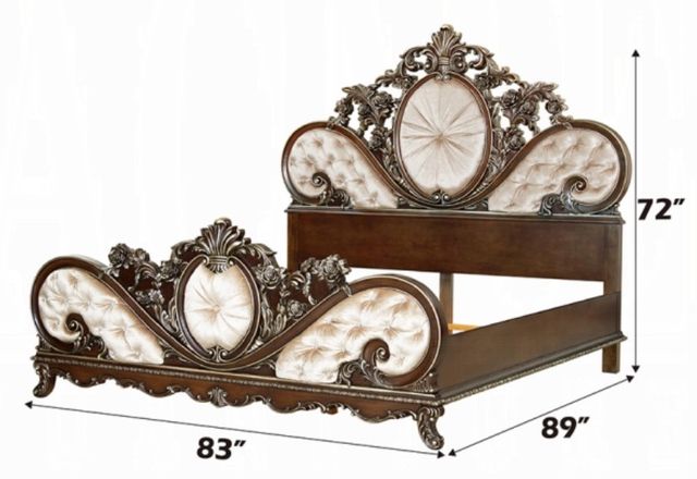 ACME Furniture Devany Cherry/Cream Eastern King Panel Bed-2