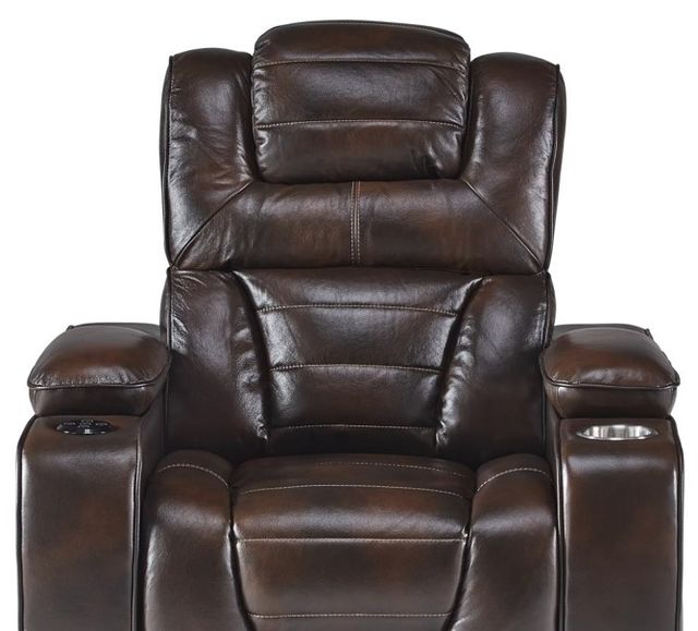 Corinthian Furniture Luke Brown Power Recliner with Power Headrest-2