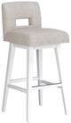 HH2 Home Uniquely Yours Oatmeal/Pure White Swivel Stool with Key Back-0