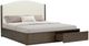 Flexsteel® Athens Chocolate Brown/Ivory King Upholstered Panel Storage Bed-4