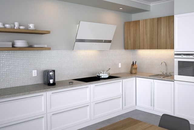 Zephyr ARC Wave 36" White Glass with Stainless Steel Wall Hood-3
