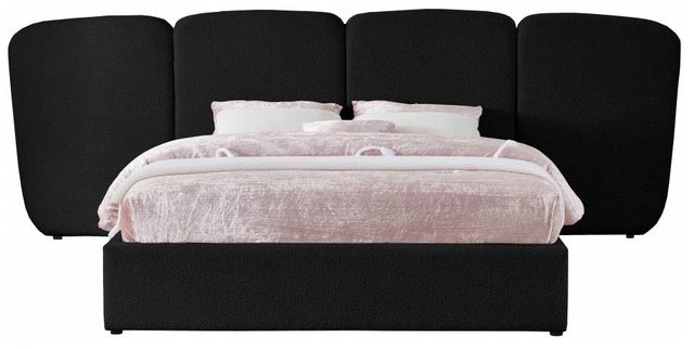 Meridian Furniture Shiloh Black Queen Upholstered Panel Bed-1