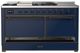 Ilve® Majestic III 60" Midnight Blue Pro Style Dual Fuel Liquid Propane Range with Solid Door and Burnished Trim-2