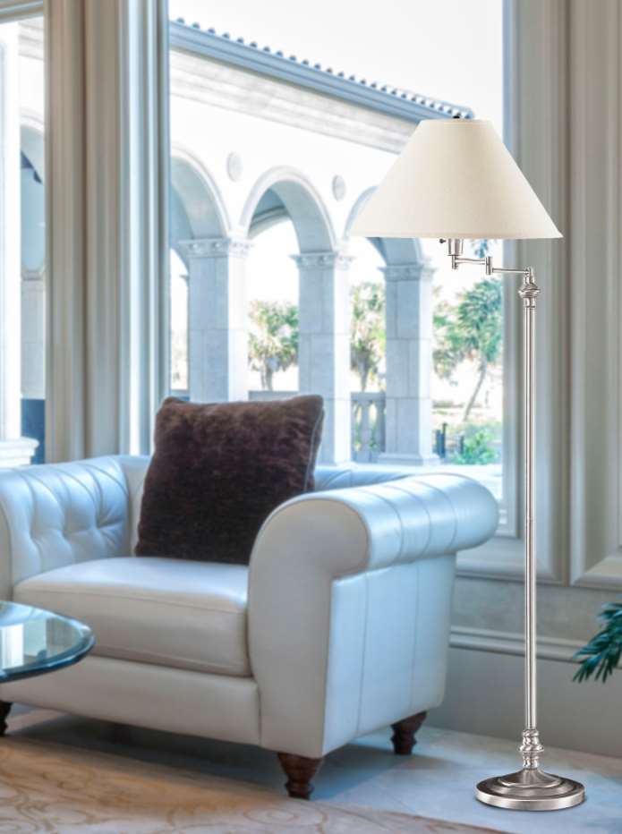 CAL LIGHTING & ACCESSORIES Swing Arm Floor Lamp