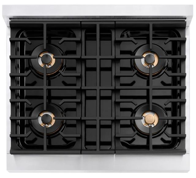 ZLINE Paramount 30" 4.2 Cu. Ft. Stainless Steel Gas Range with 4 Burner DuoPro™ Cooktop and Convection Gas Oven with White Matte Door-2