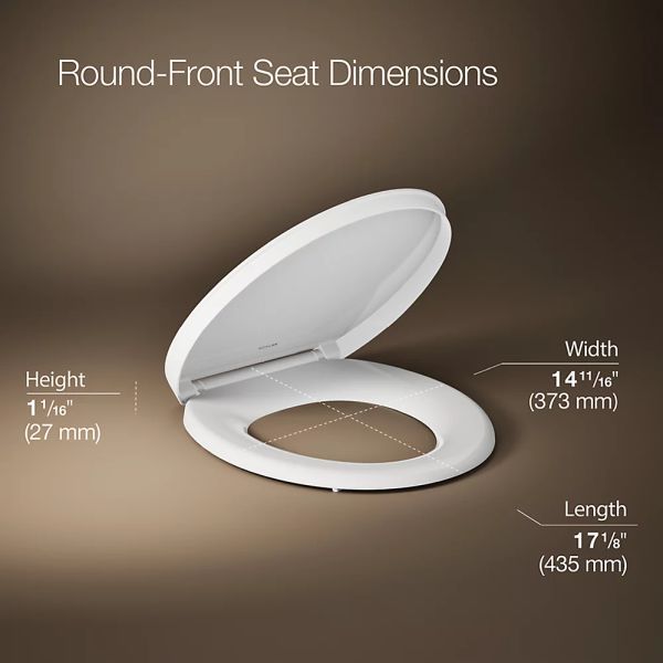 KOHLER® Impro® White Readylatch® Quiet-Close™ Round-Front Toilet Seat-4