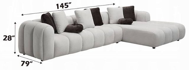 ACME Furniture Poma 2-Piece Ivory White Sectional-2