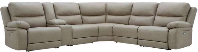 Signature Design by Ashley® Narwhal Place 6-Piece Pebble Modular Power Reclining Sectional with Storage Console-0