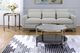 Elements International Edith Mirrored Top Coffee Table with Gold and Dark Nickel Frame-2