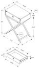 Monarch Specialties Inc. Espresso 24"H Accent Table with Gold Metal Legs-3