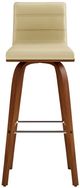 Armen Living Vienna 2-Piece Cream/Walnut Swivel Barstool Set-2