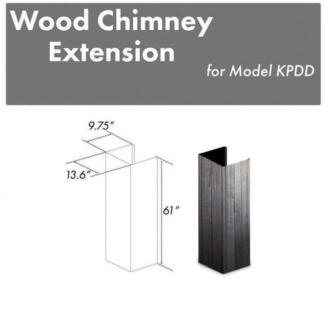 ZLINE 61" Rustic Dark Wall Hood Extension-2