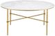 Currey & Company Kira White Cocktail Table with Antique Brass Base-1