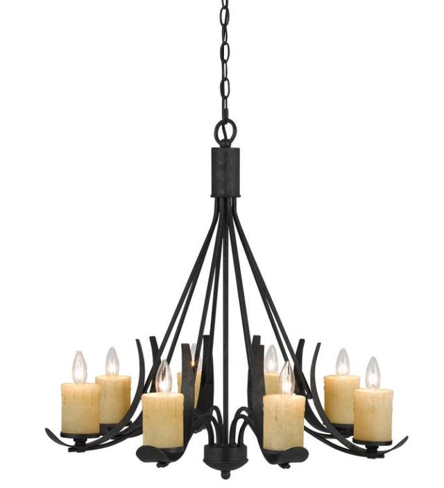Cal® Lighting & Accessories Morelia 8-Light Black Smith Chandelier-0