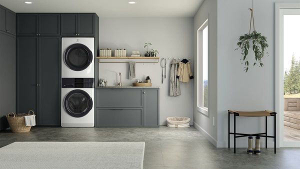 Electrolux 300 Series 4.4 Cu. Ft. Washer, 8.0 Cu. Ft. Electric Dryer White Stack Laundry