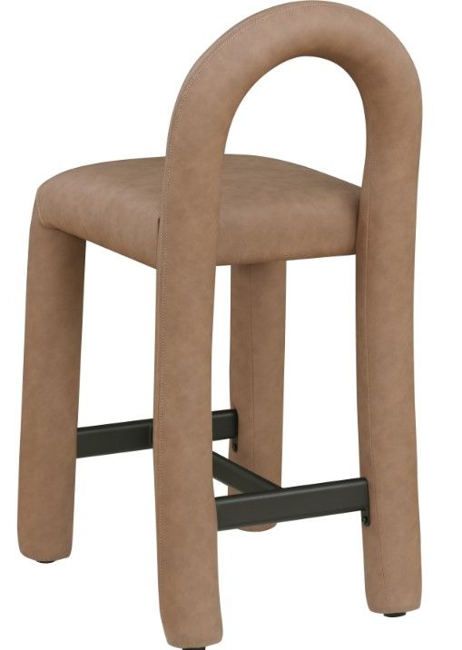 Meridian Furniture Amari Brown Vegan Leather Upholstered Counter Stool-4