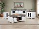International Furniture Direct Pueblo Brown End Table with White Base-1