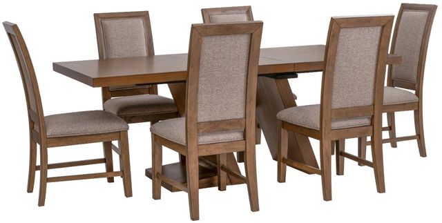 Powell® Cadeau Beige/Walnut 7-Piece White Dining Set-0
