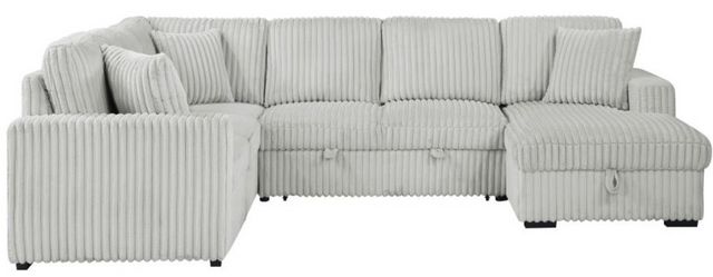 Coaster® Devonshire 3-Piece Gray U-Shape Sleeper Sectional and Storage Chaise -3