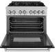 ZLINE 36" Satin Stainless Steel Pro Style Dual Fuel Range with Black Matte Door-1