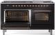 Ilve® Nostalgie II Series 60" Glossy Black Pro Style Dual Fuel Range-2