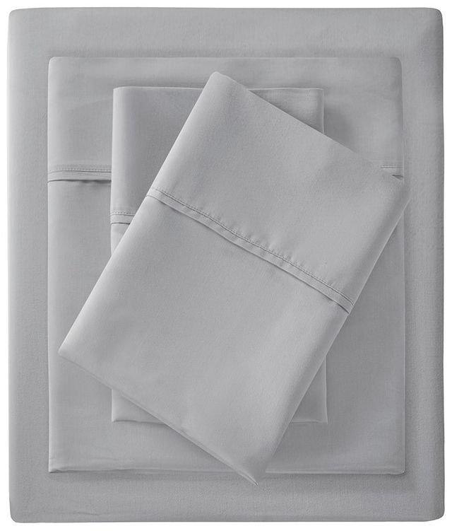 Olliix by Clean Spaces Allergen Barrier Light Gray California King 300 Thread Count Cotton Sheet Set-0