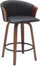 Armen Living Diana Black/Walnut Swivel Bar Stool-0